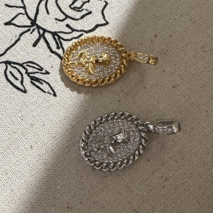 Wholesale 925 Sterling Silver Rose Zircon Pendant