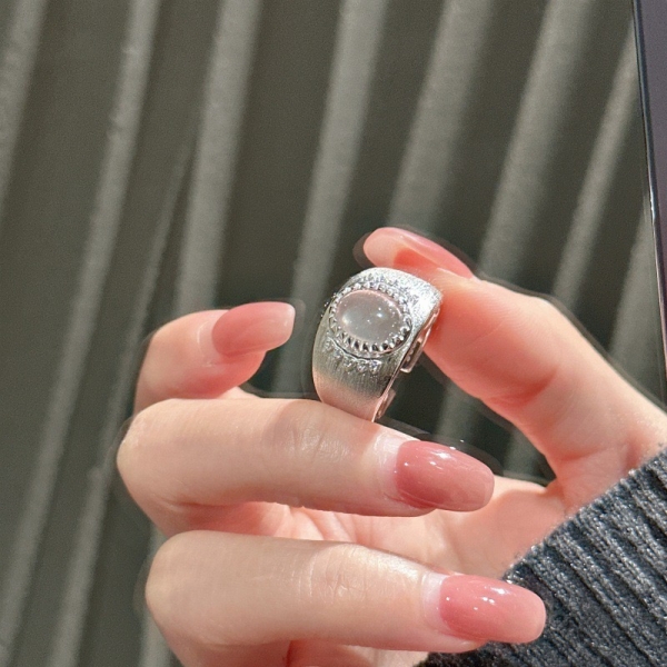 Wholesale 925 Sterling Silver Oval Natural Stone Ring - Image 2