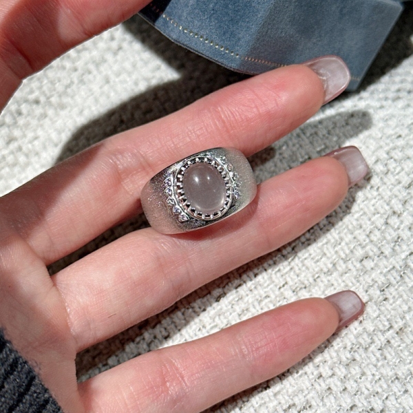 Wholesale 925 Sterling Silver Oval Natural Stone Ring - Image 3