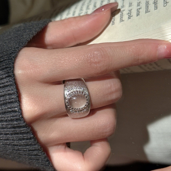 Wholesale 925 Sterling Silver Oval Natural Stone Ring - Image 4
