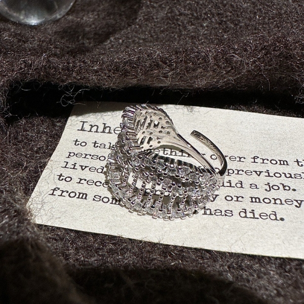 Wholesale 925 Sterling Silver Wide Hollowed-out Zirconia Ring - Image 3
