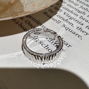 Wholesale 925 Sterling Silver CNC Zircon Ring