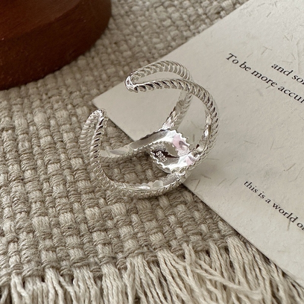 Wholesale 925 Sterling Silver Twisted Cross Ring - Image 3