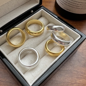 Wholesale 925 Sterling Silver Chunky Matte Minimalist Ring