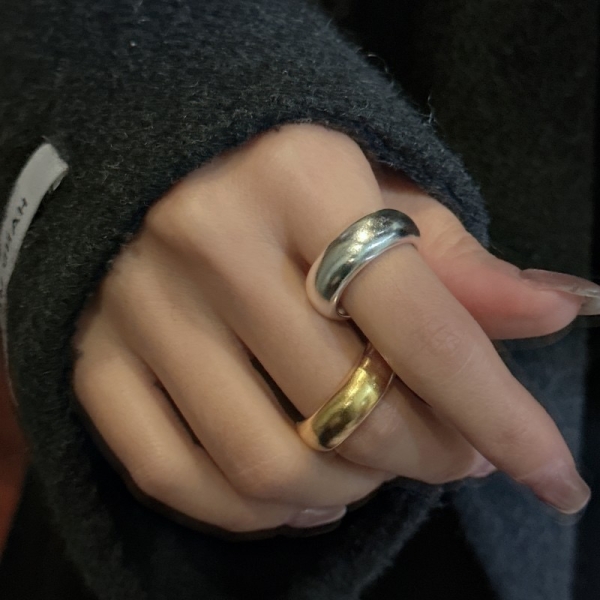 Wholesale 925 Sterling Silver Chunky Matte Minimalist Ring - Image 5