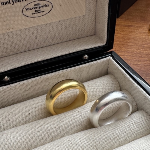 Wholesale 925 Sterling Silver Chunky Matte Minimalist Ring - Image 2