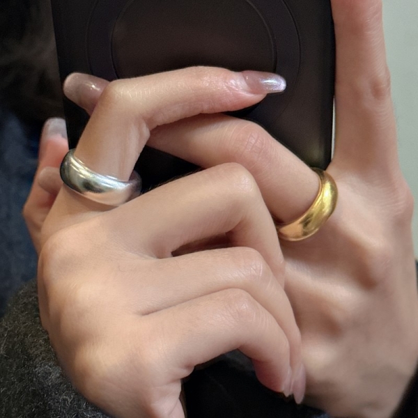 Wholesale 925 Sterling Silver Chunky Matte Minimalist Ring - Image 6