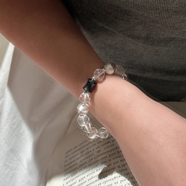 Wholesale 925 Sterling Silver Brushed Silver Crystal Bracelet - Image 4