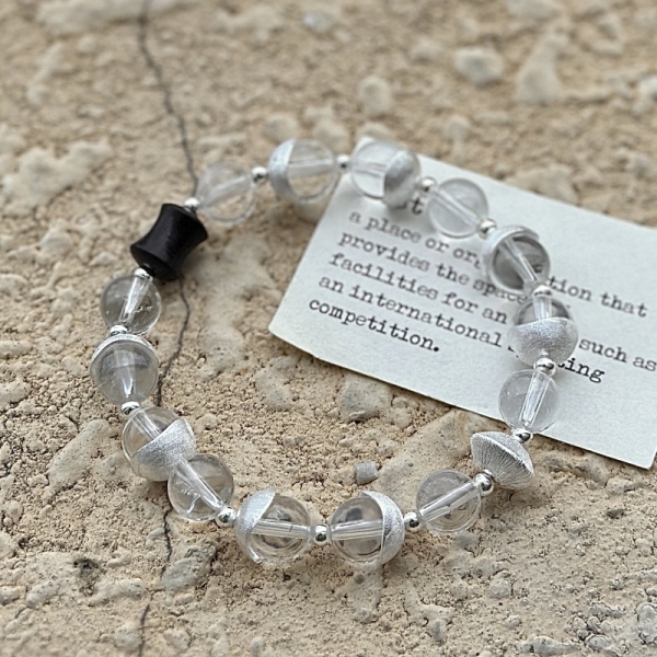 Wholesale 925 Sterling Silver Brushed Silver Crystal Bracelet