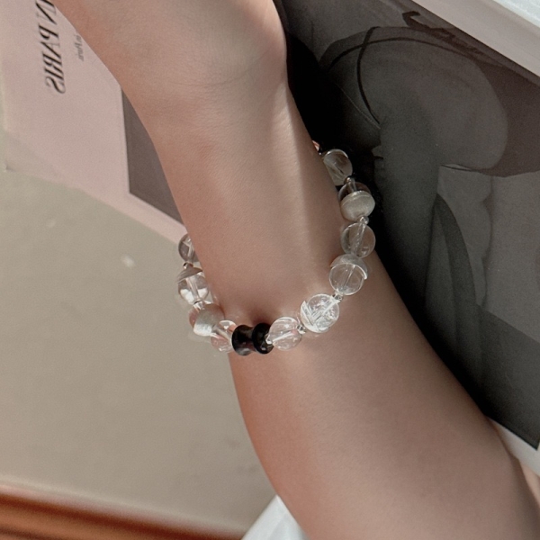 Wholesale 925 Sterling Silver Brushed Silver Crystal Bracelet - Image 5