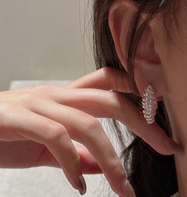 Wholesale 925 Sterling Silver Telephone line Earrings - Image 5