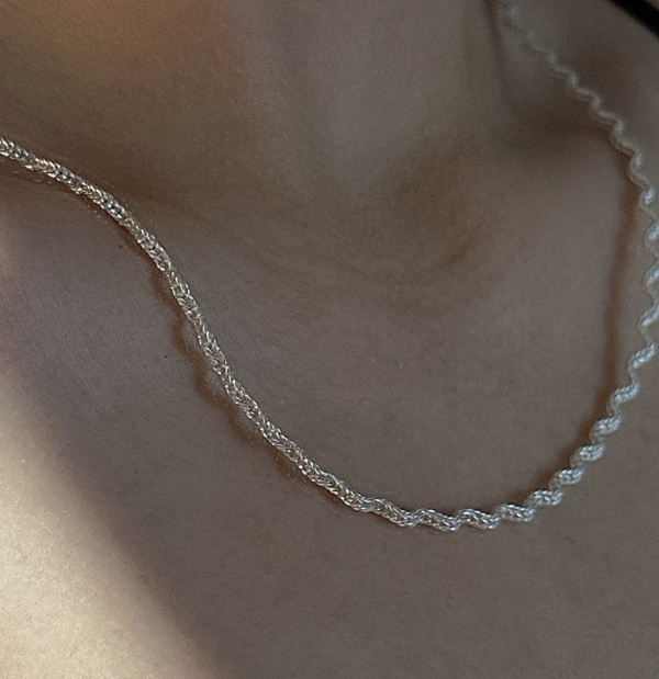 Wholesale 925 Sterling Silver Texture Wavy Necklace - Image 6