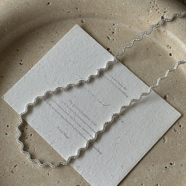 Wholesale 925 Sterling Silver Texture Wavy Necklace - Image 3