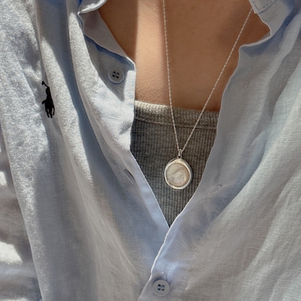 Wholesale 925 Sterling Silver Round Mother-of-pearl Necklace - Image 4