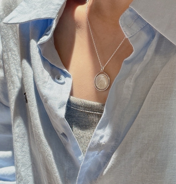 Wholesale 925 Sterling Silver Round Mother-of-pearl Necklace - Image 5