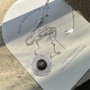 Wholesale 925 Sterling Silver Golden Obsidian Necklace