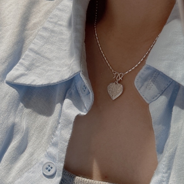 Wholesale 925 Sterling Silver Vintage Heart-shaped Necklace - Image 4