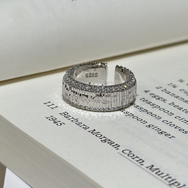 Wholesale 925 Sterling Silver CNC Glittering Zircon Ring - Image 2