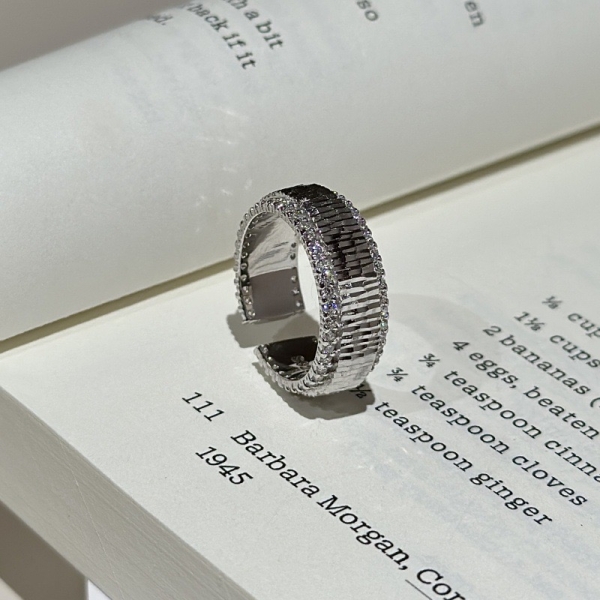 Wholesale 925 Sterling Silver CNC Glittering Zircon Ring - Image 3