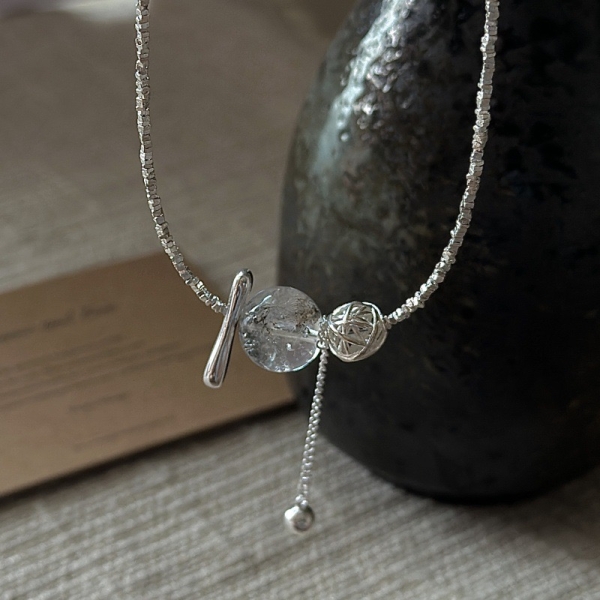 Wholesale 925 Sterling Silver Crystal Bead Tassel Necklace - Image 2