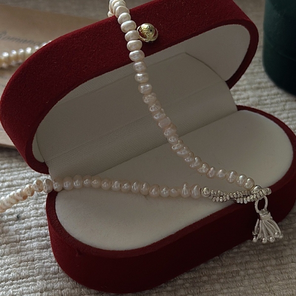 Wholesale 925 Sterling Silver Irregular Natural Pearl Necklace - Image 3