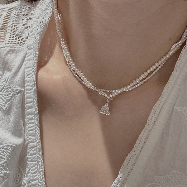 Wholesale 925 Sterling Silver Irregular Natural Pearl Necklace - Image 4