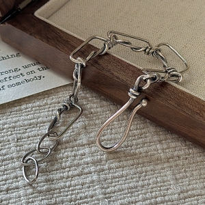 Wholesale 925 Sterling Silver Irregular Oxidized Bracelet