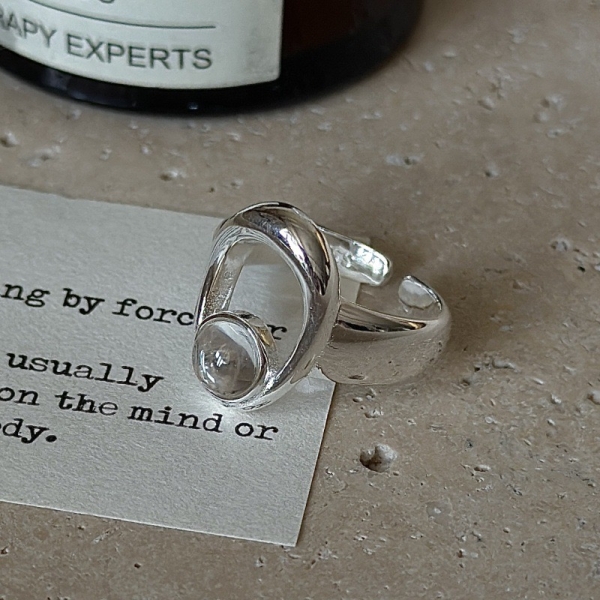 Wholesale 925 Sterling Silver Rock Crystal Quartz Ring