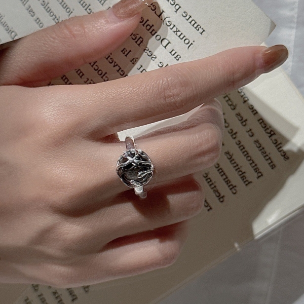 Wholesale 925 Sterling Silver Obsidian Ring - Image 4