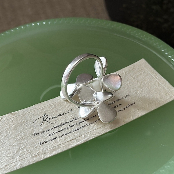 Wholesale 925 Sterling Silver Zircon Clover Ring - Image 3