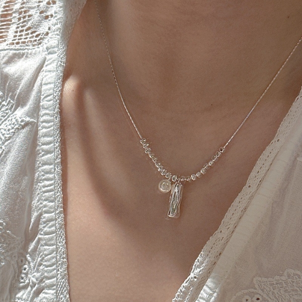 Wholesale 925 Sterling Silver Shell Pearl Silver Necklace - Image 4