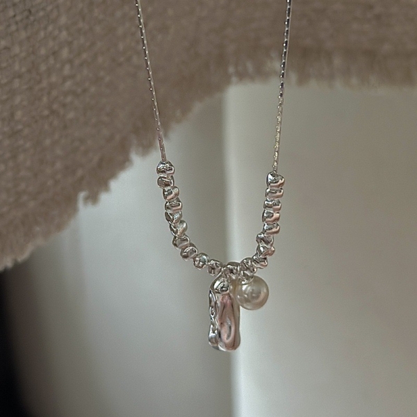 Wholesale 925 Sterling Silver Shell Pearl Silver Necklace - Image 3