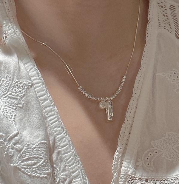 Wholesale 925 Sterling Silver Shell Pearl Silver Necklace - Image 6