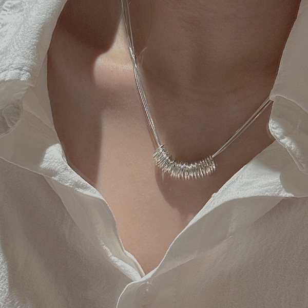 Wholesale 925 Sterling Silver Three-layer Circles Necklace - Image 4