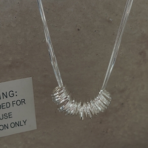 Wholesale 925 Sterling Silver Three-layer Circles Necklace
