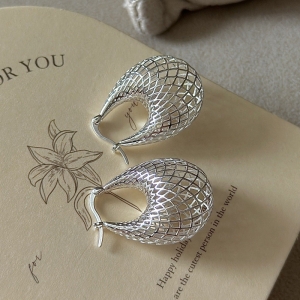 Wholesale 925 Sterling Silver Hollow Hoop Earrings