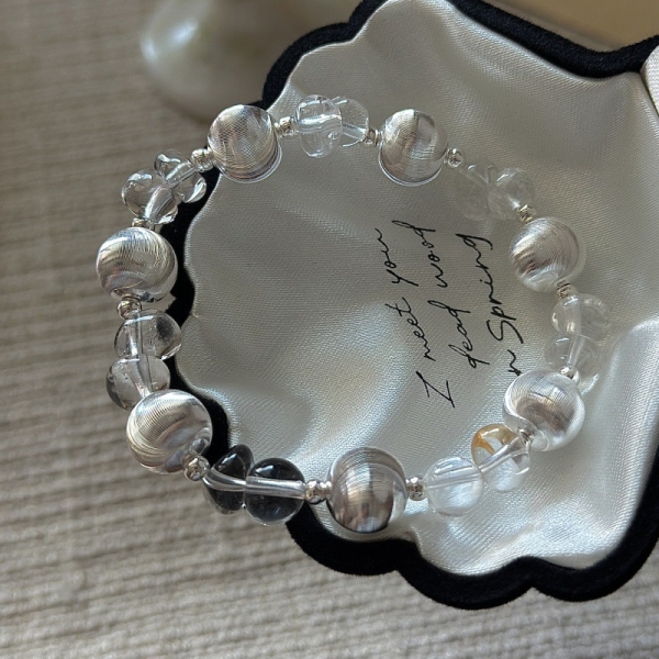 Wholesale 925 Sterling Silver Cat's Eye Rock Crystal Bracelet - Image 2