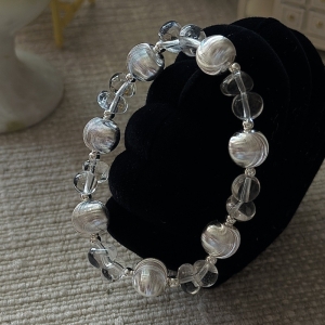 Wholesale 925 Sterling Silver Cat's Eye Rock Crystal Bracelet