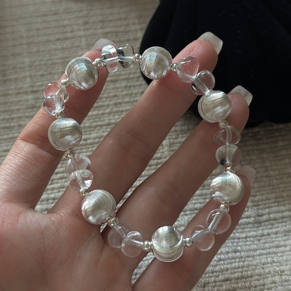 Wholesale 925 Sterling Silver Cat's Eye Rock Crystal Bracelet - Image 3
