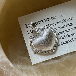 Wholesale 925 Sterling Silver Brushed Heart Pendant