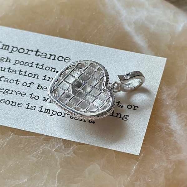 Wholesale 925 Sterling Silver Brushed Heart Pendant - Image 3
