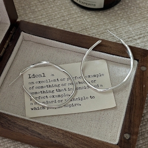 Wholesale 925 Sterling Silver Irregular Large Hoop Earrings