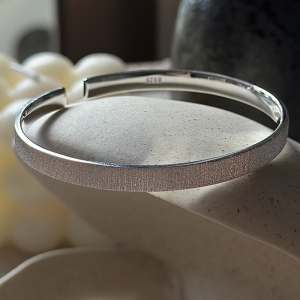 Wholesale 925 Sterling Silver Brushed Adjustable Bangle