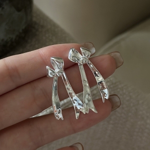 Wholesale 925 Sterling Silver Bow Earrings