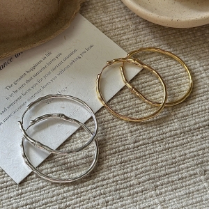 Wholesale 925 Sterling Silver Textured Large Hoop Earrings