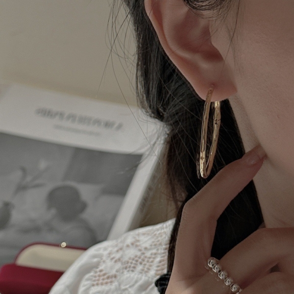 Wholesale 925 Sterling Silver Textured Large Hoop Earrings - Image 5