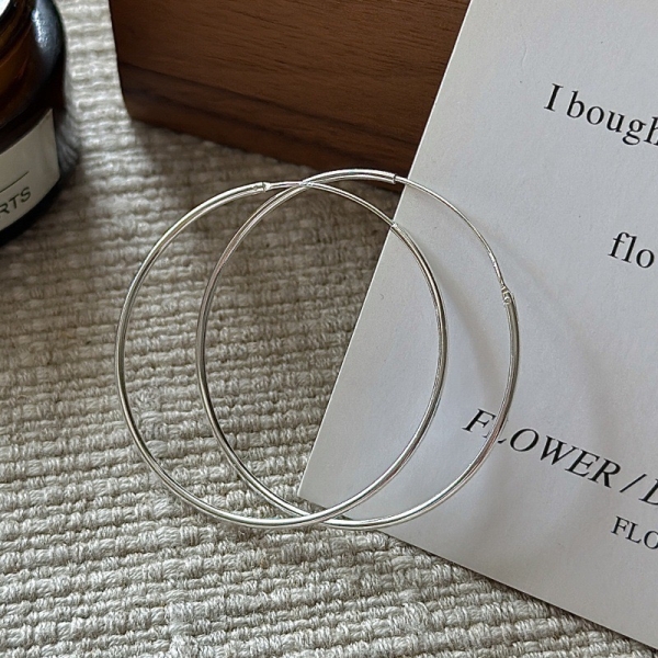 Wholesale 925 Sterling Silver Basic Light Hoop Earrings - Image 2