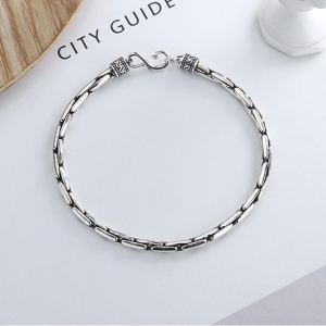 Wholesale 925 Sterling Silver Oxidized Snake Bone Bracelet