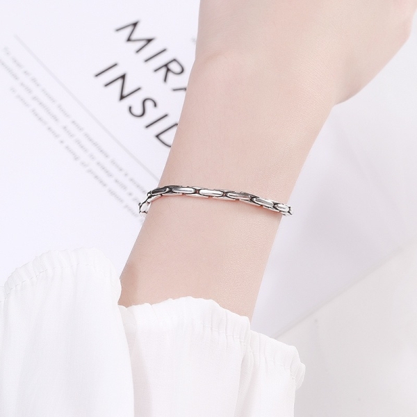 Wholesale 925 Sterling Silver Oxidized Snake Bone Bracelet - Image 4