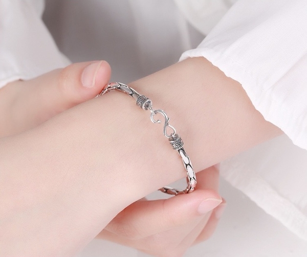Wholesale 925 Sterling Silver Oxidized Snake Bone Bracelet - Image 6